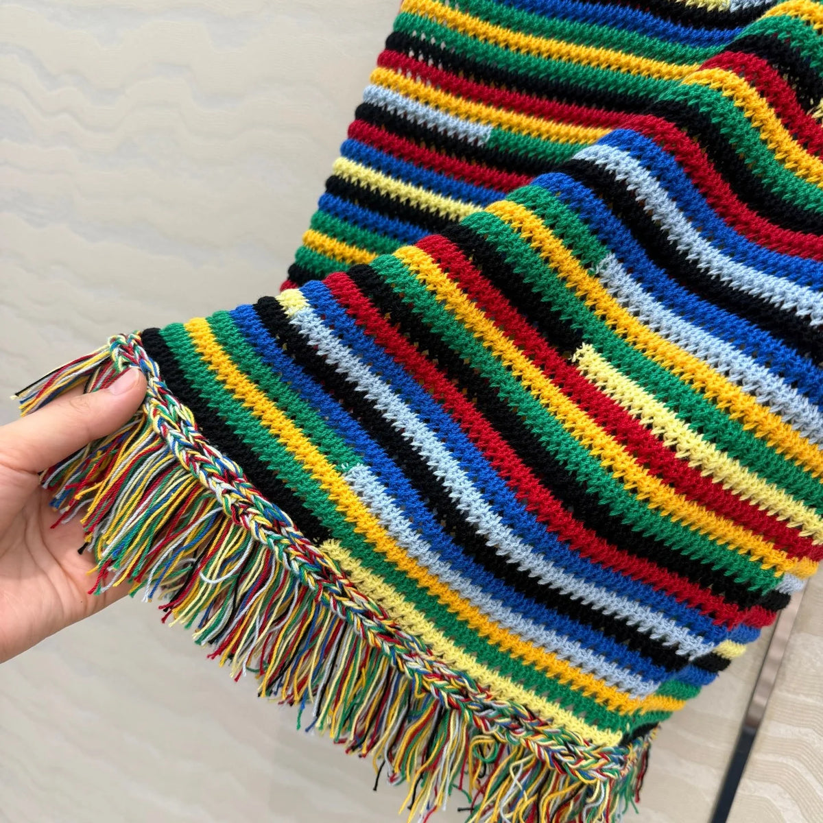 Women's Bohemian Knit Tank Top With Tassel Detail Loose Fit