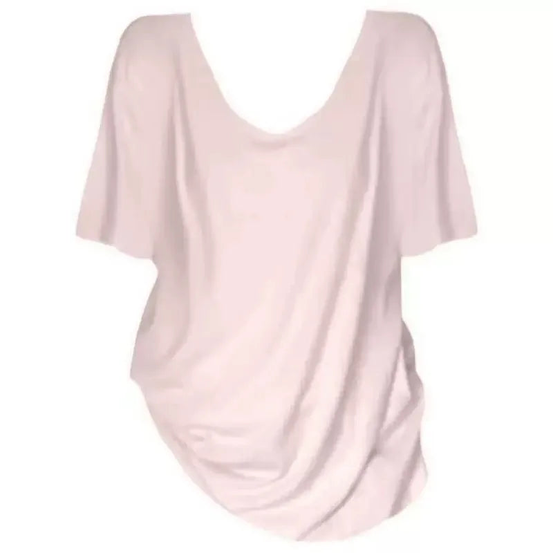 Womens Breathable Cotton T Shirt Top Simple Comfortable Skin Friendly