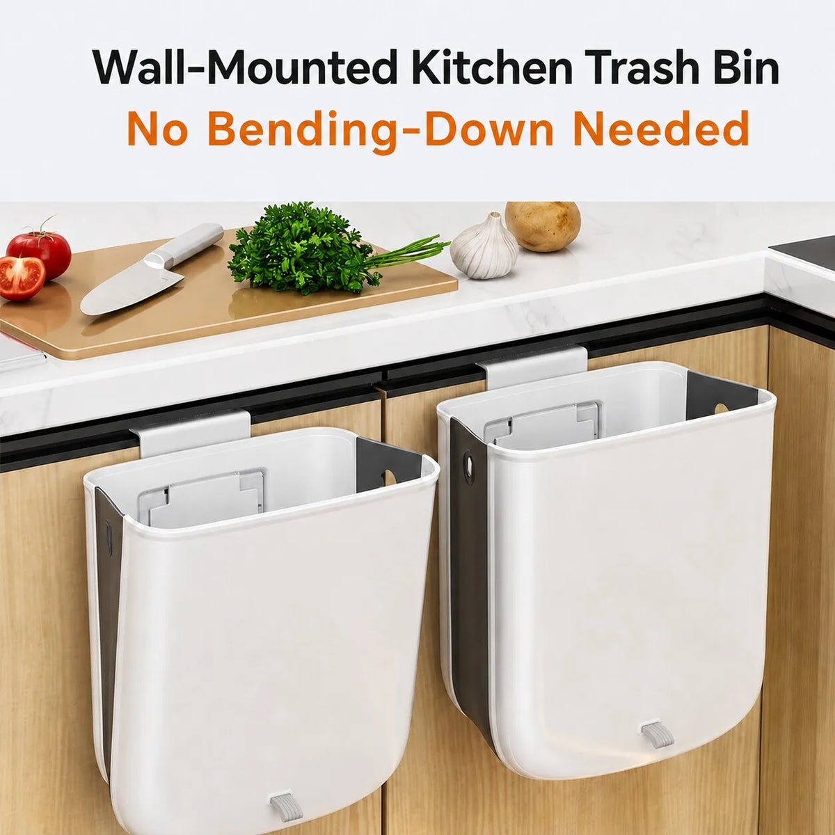 Joybos Cabinet Door Hanging Kitchen Trash Can With Sliding Lid