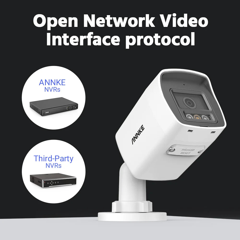 ANNKE C1200 12MP PoE Security Camera H.265+ 2.8MM 134° Wide angle outdoor camera IP67 Audio Color Night Vision cameras for home security
