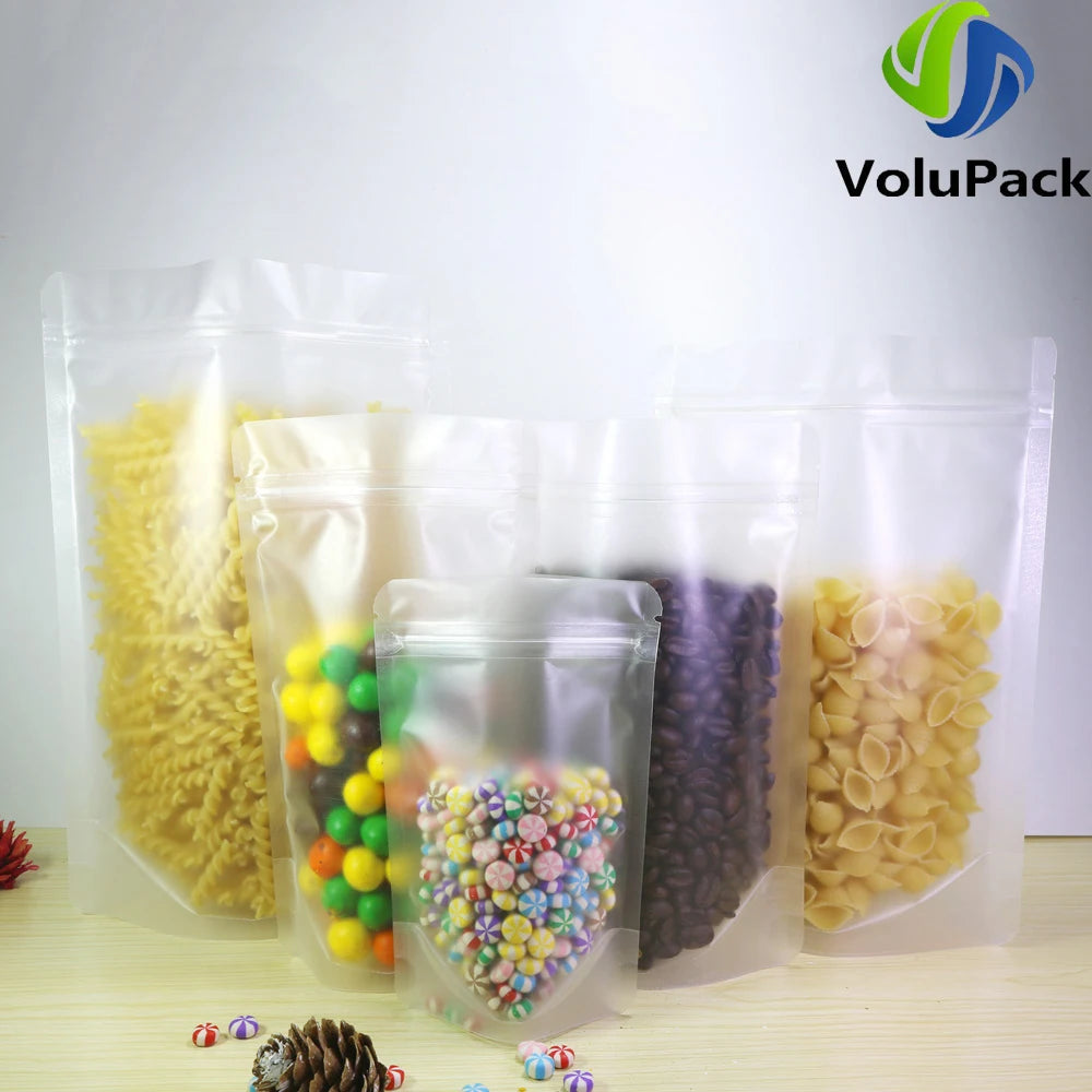 VoluPack Recyclable Frosted Translucent Stand Up Zip Lock Storage Pouch