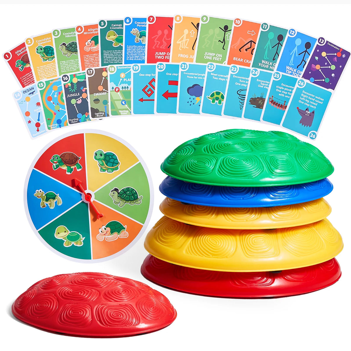 SucceBuy Turtle Balance Stepping Stones Kids Coordination Game Toys Set