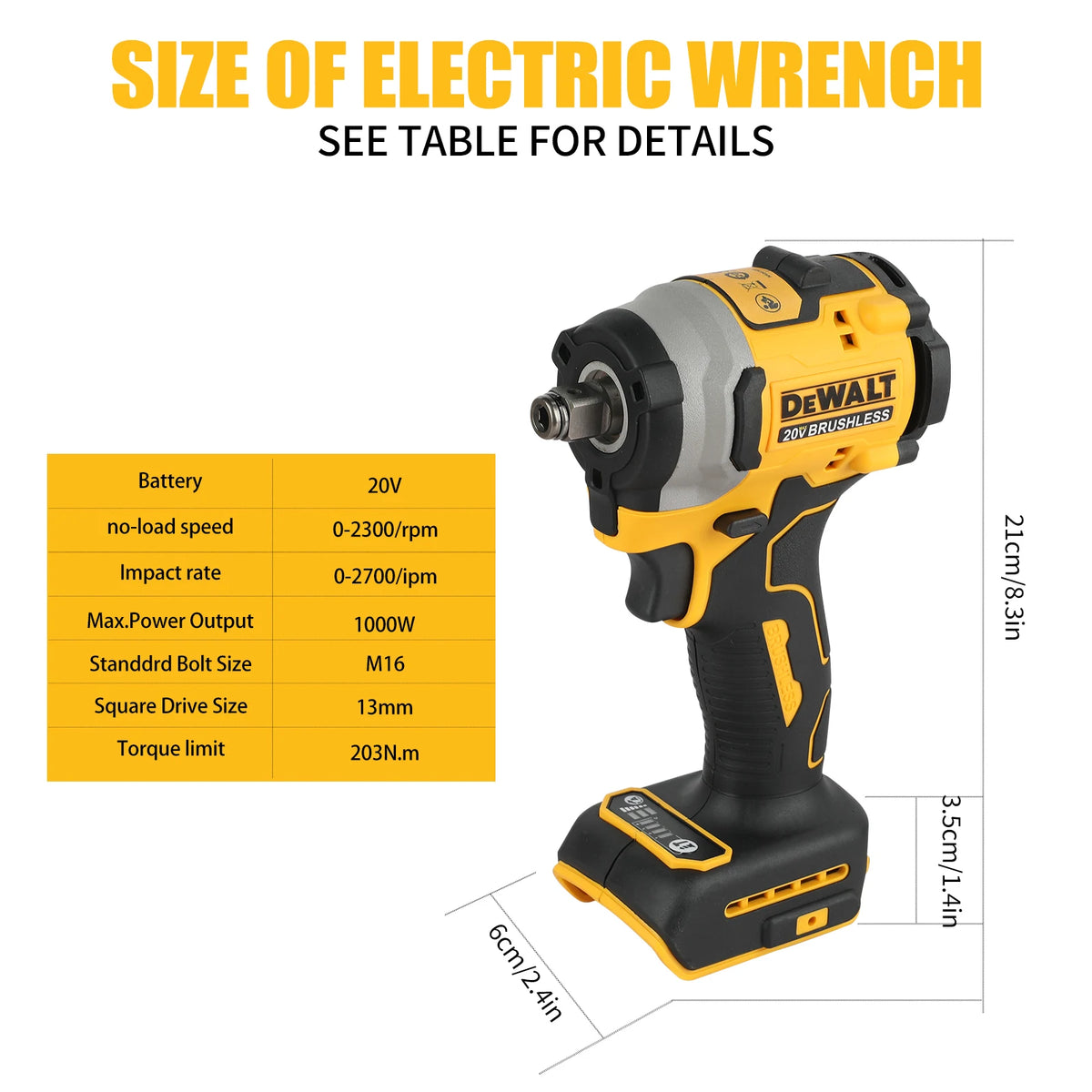 DEWALT 20V Atomic Brushless Impact Wrench Three Speed Control
