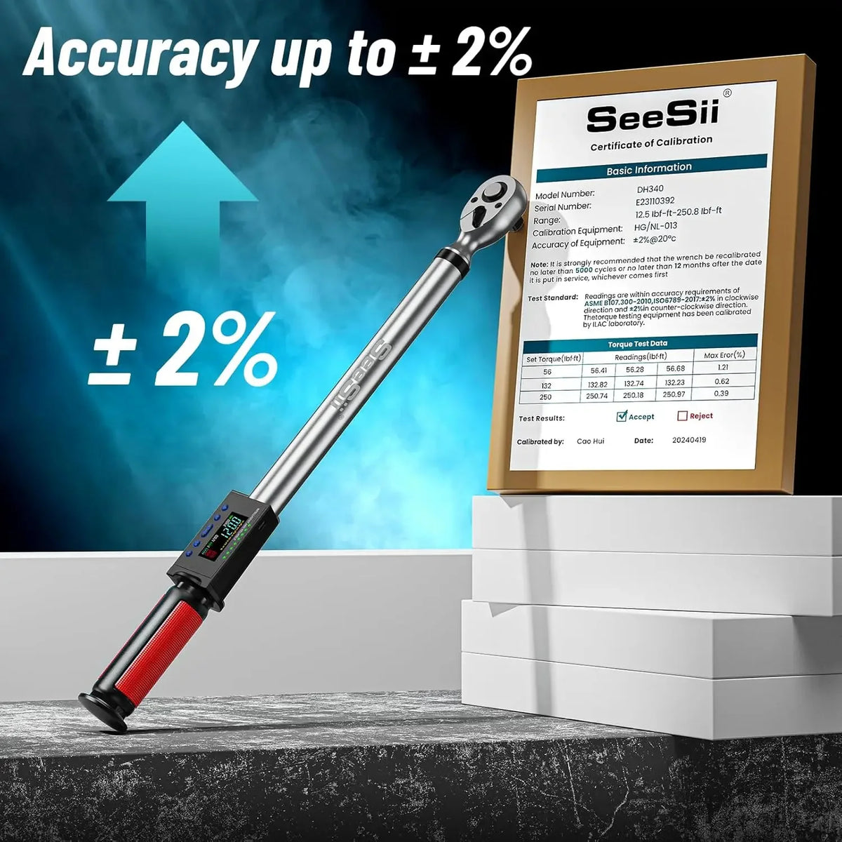 Seesii Digital Torque Wrench With LED Alert And Adjustable Modes