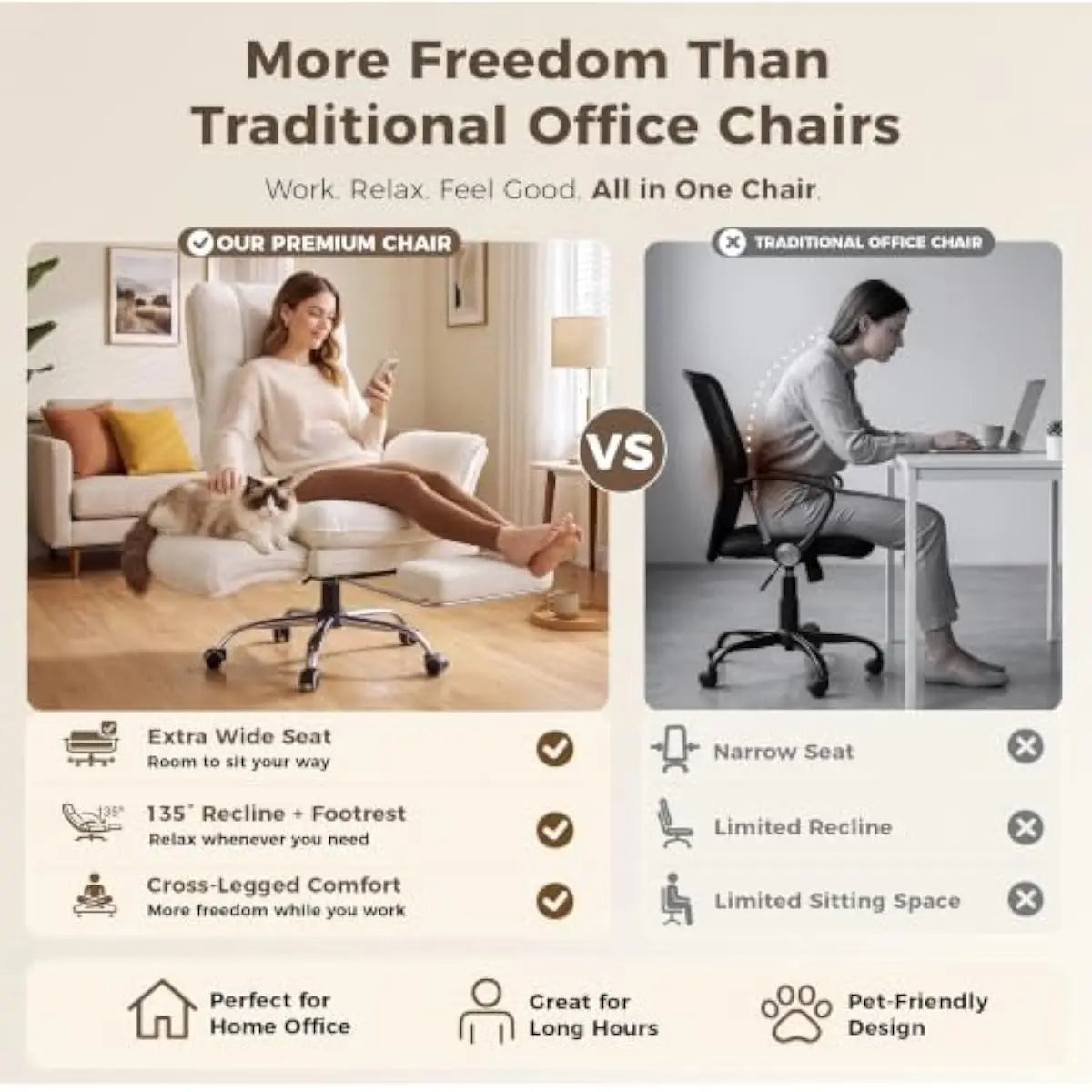 Office Chair Flip Armrests For Pets And Cross Legged Sitting