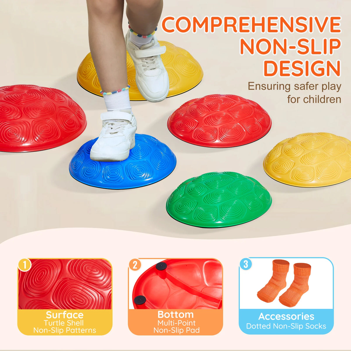 SucceBuy Turtle Balance Stepping Stones Kids Coordination Game Toys Set