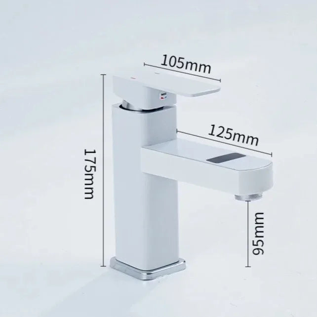 Square Digital Display Temperature Controlled Mixer Tap Hot Cold Water Faucet Household Bathroom Washbasin Cabinet