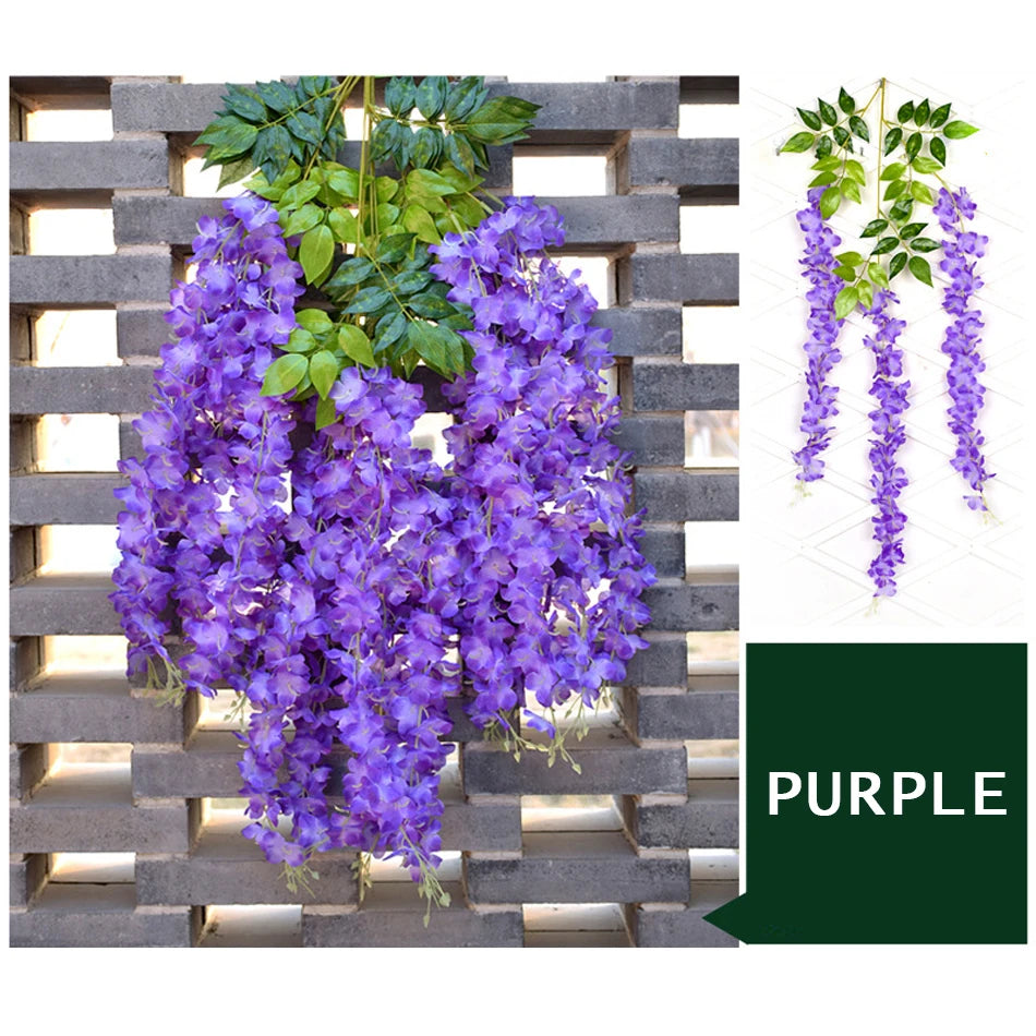 Artificial Wisteria Hanging Flowers Garland for Wedding Home Decor
