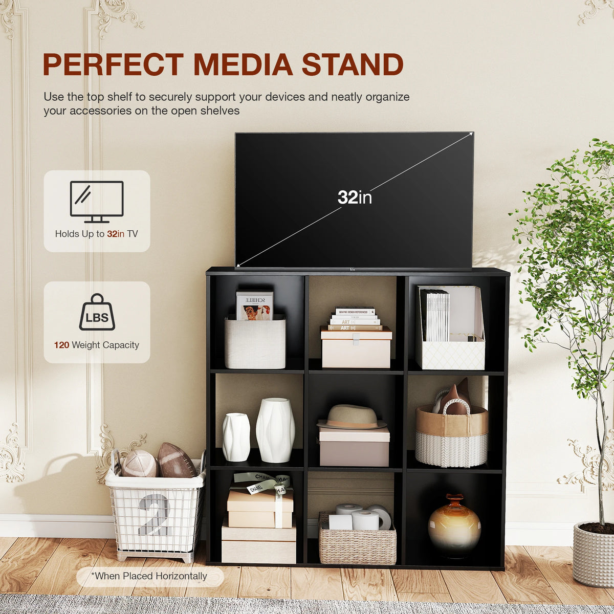 JHK Modern Wooden Cube Storage Organizer Bookshelf and Bookcase