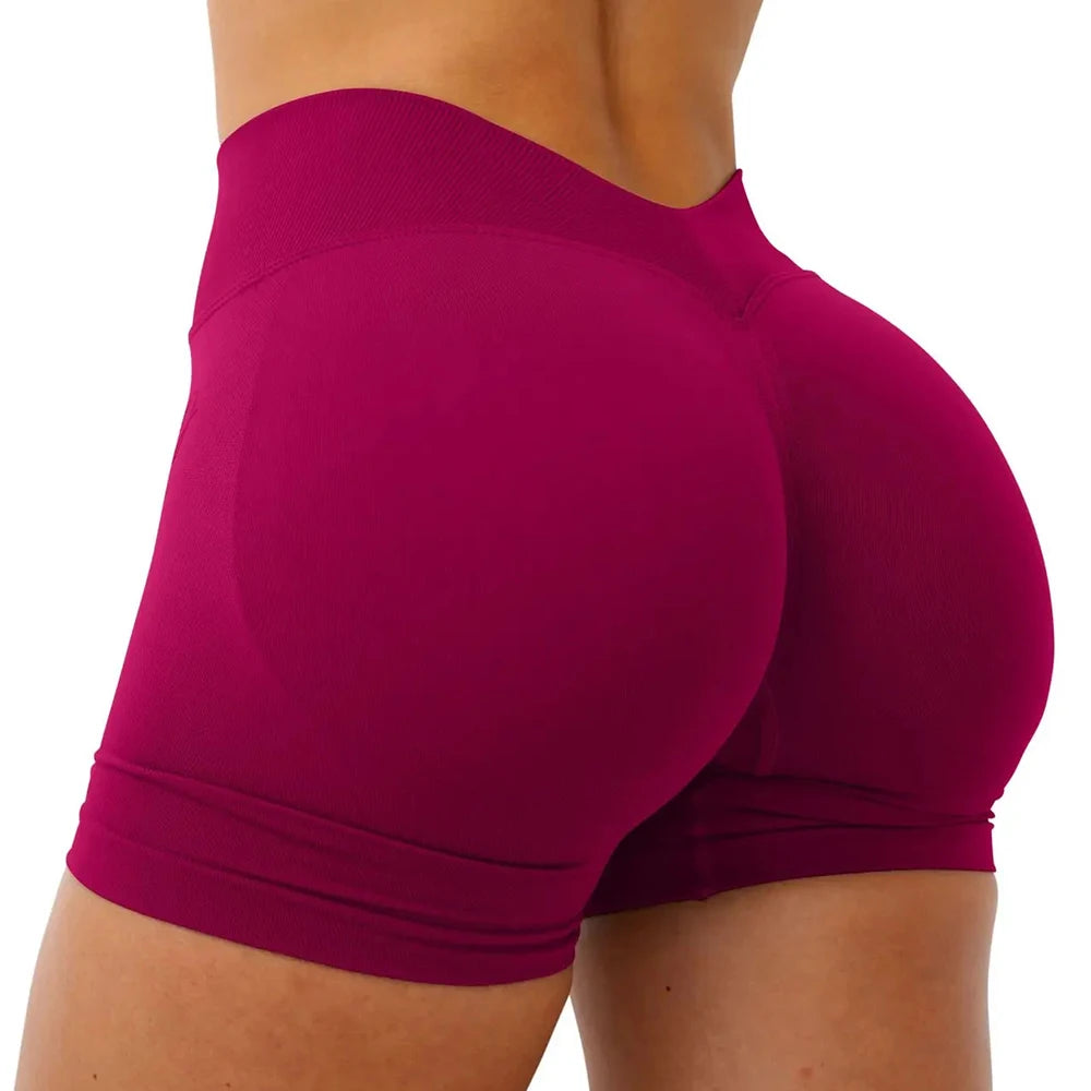Gym Shorts Woman Seamless Yoga Shorts Fitness Training Yoga Clothing Butt Lifting Workout Short Leggings V Waist Sports Shorts