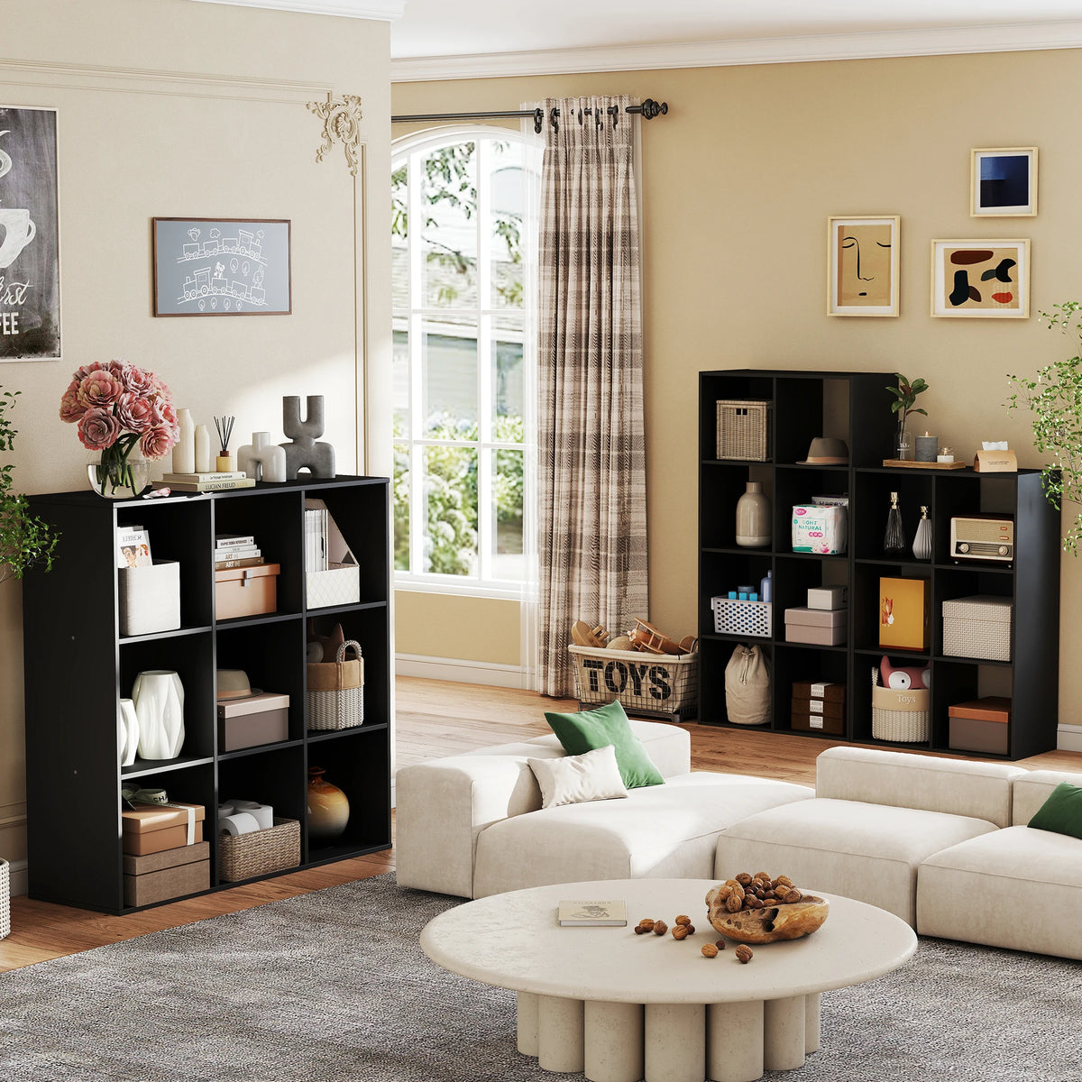 JHK Modern Wooden Cube Storage Organizer Bookshelf and Bookcase