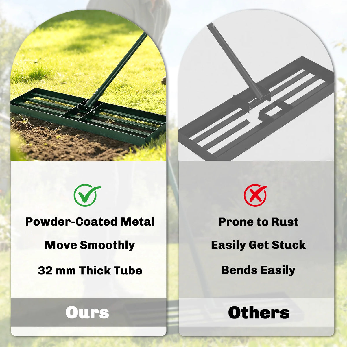 Outsunny Lawn Leveling Rake for Garden and Yard Care