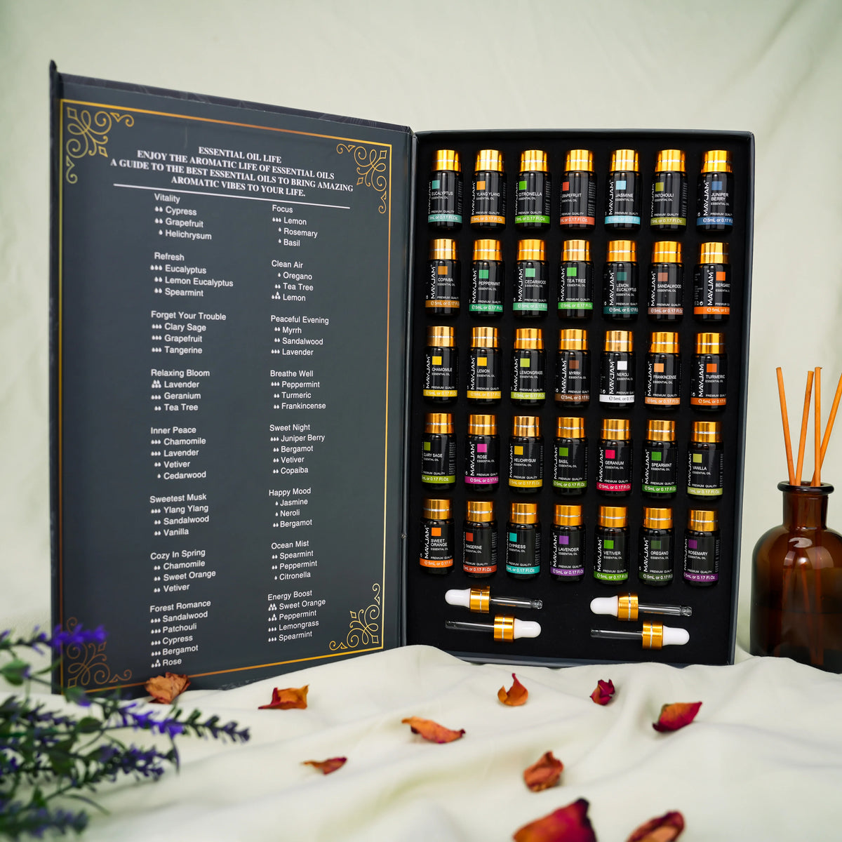 Mayjam 35 Essential Oils Gift Box Set Aromatherapy Kit