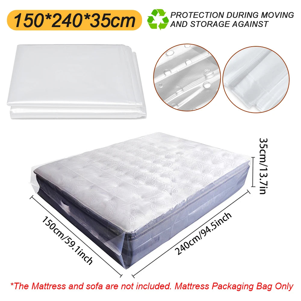 Reusable PVC Mattress Storage Bag, Durable Dust Cover for Moving