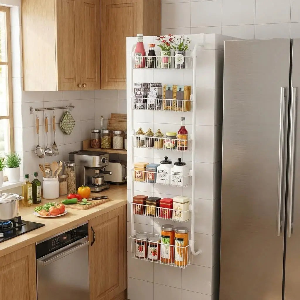 HiMISS Over The Door Pantry Organizer Metal Storage Rack