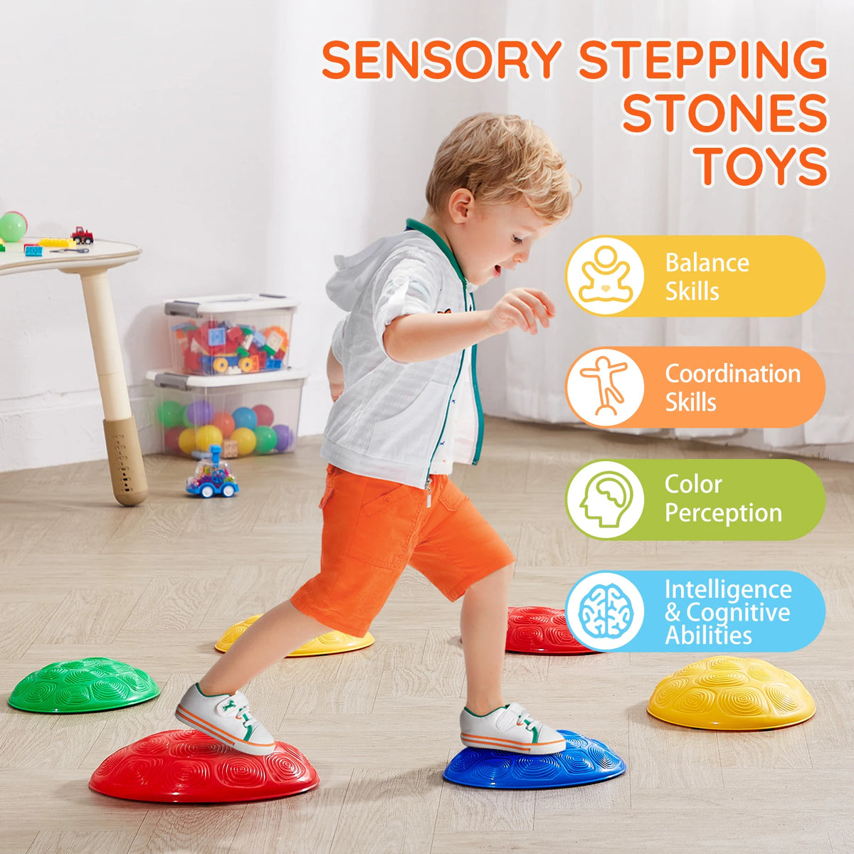 SucceBuy Turtle Balance Stepping Stones Kids Coordination Game Toys Set