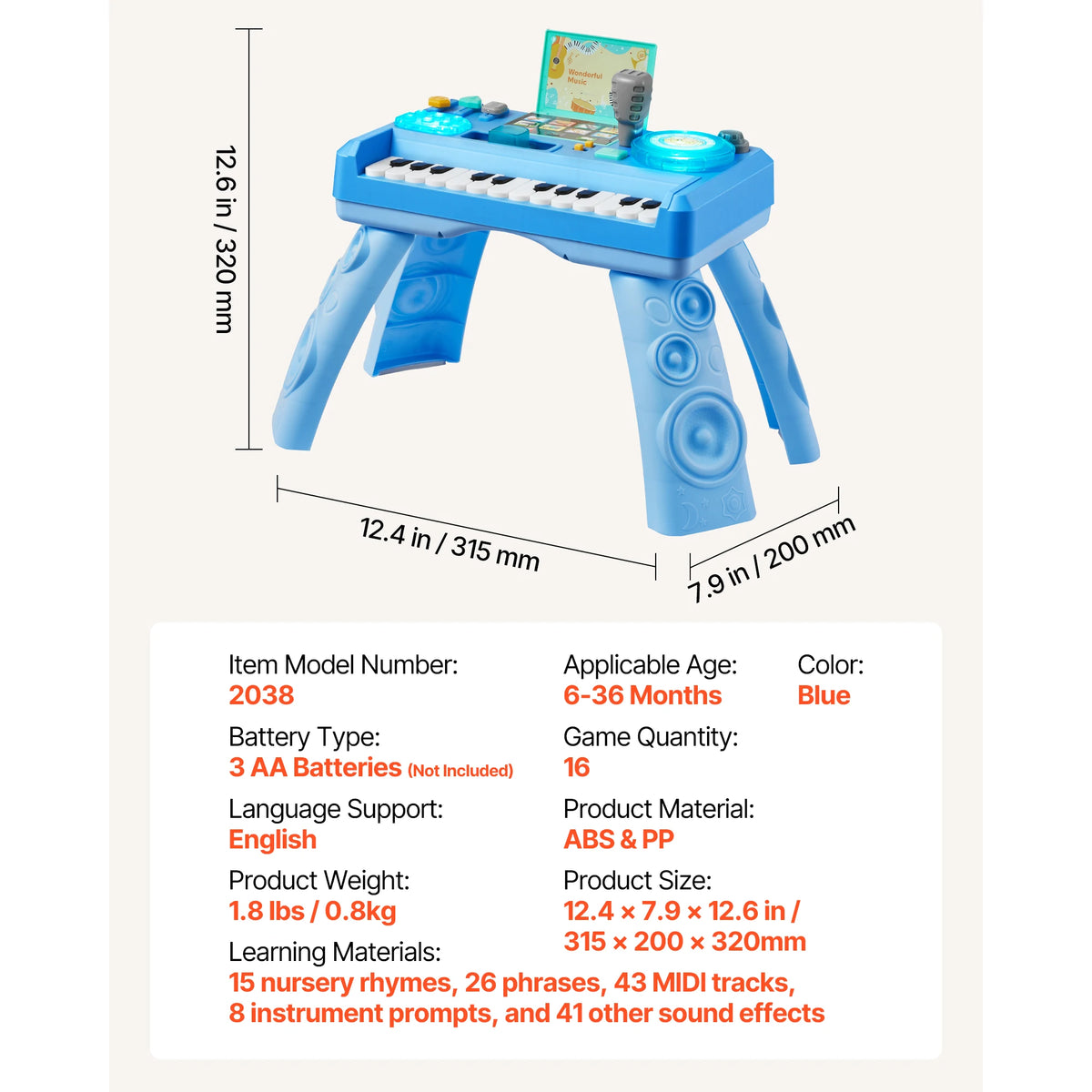 SucceBuy Baby DJ Playset With 133 Sounds And Led Turntable