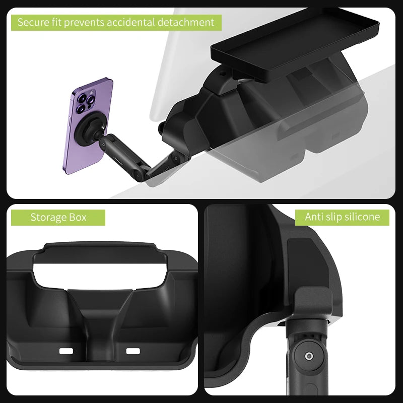 MOTENIO Foldable Magnetic Phone Holder With Storage Box for Tesla
