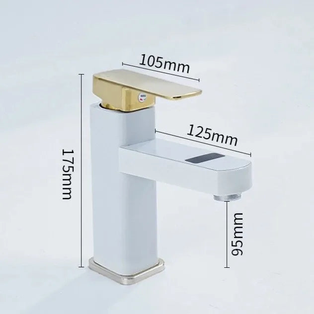 Square Digital Display Temperature Controlled Mixer Tap Hot Cold Water Faucet Household Bathroom Washbasin Cabinet