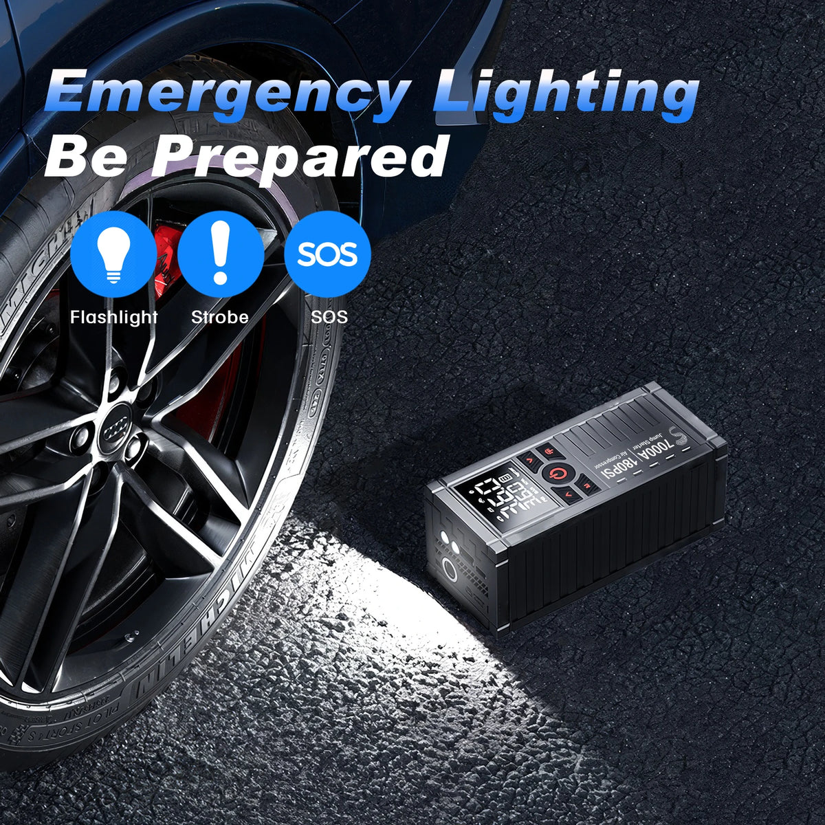 Car Battery Jump Starter With Air Compressor And Tire Inflator