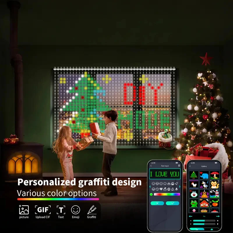 RGB Curtain String Lights Music Sync App Controlled Wall Decor
