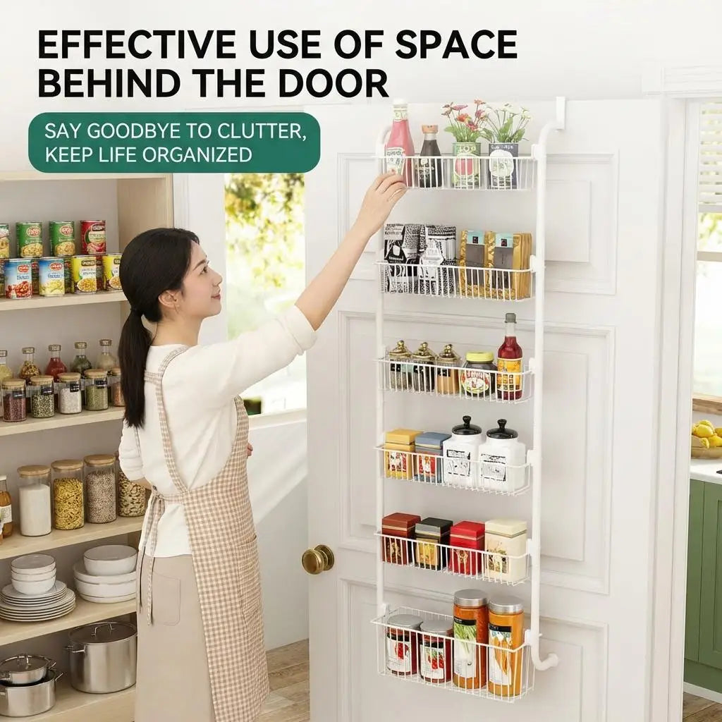 HiMISS Over The Door Pantry Organizer Metal Storage Rack
