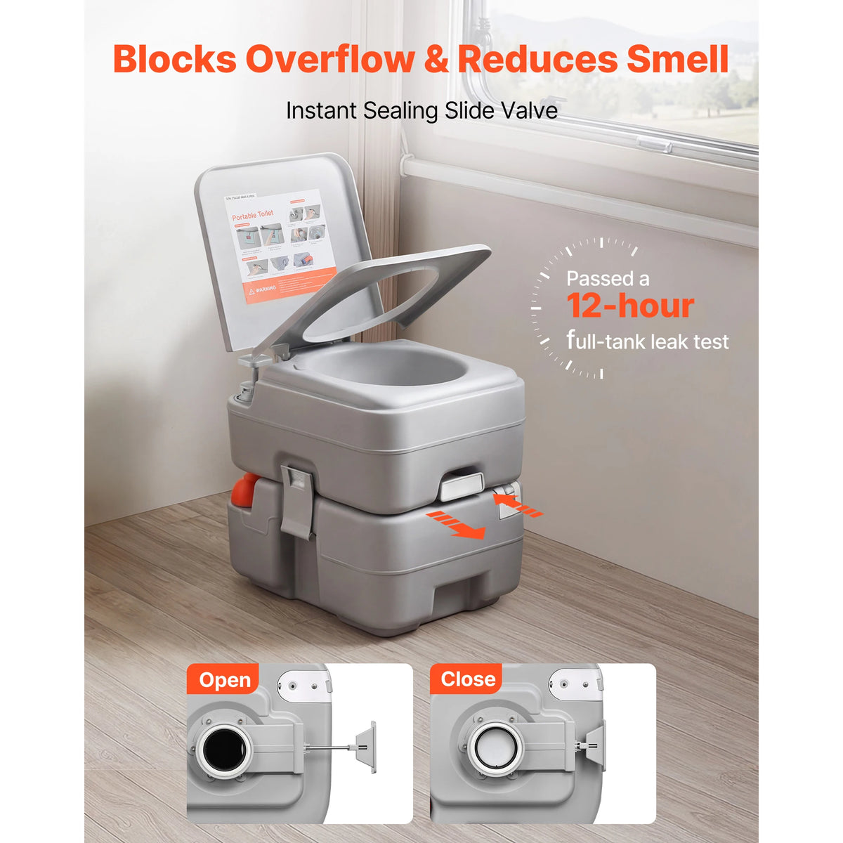 SucceBuy Portable Toilet 5.3/7.9 Gallon Detachable Waste Tank Outdoor Travel Potty with Level Indicator Carry Bag for RV Travel