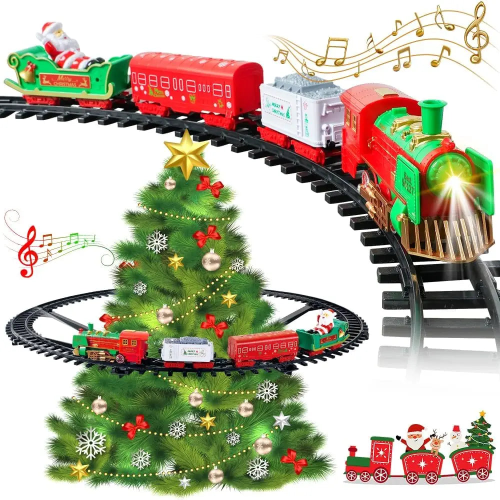 VATOS Hanging Christmas Train Set With Lights And Sound