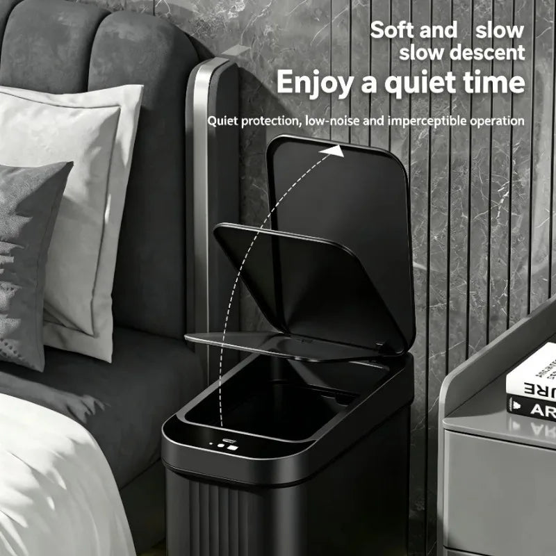 Automatic Touchless Sensor Trash Can With Waterproof Plastic Lid