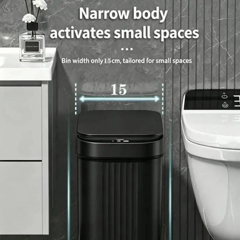 Automatic Touchless Sensor Trash Can With Waterproof Plastic Lid