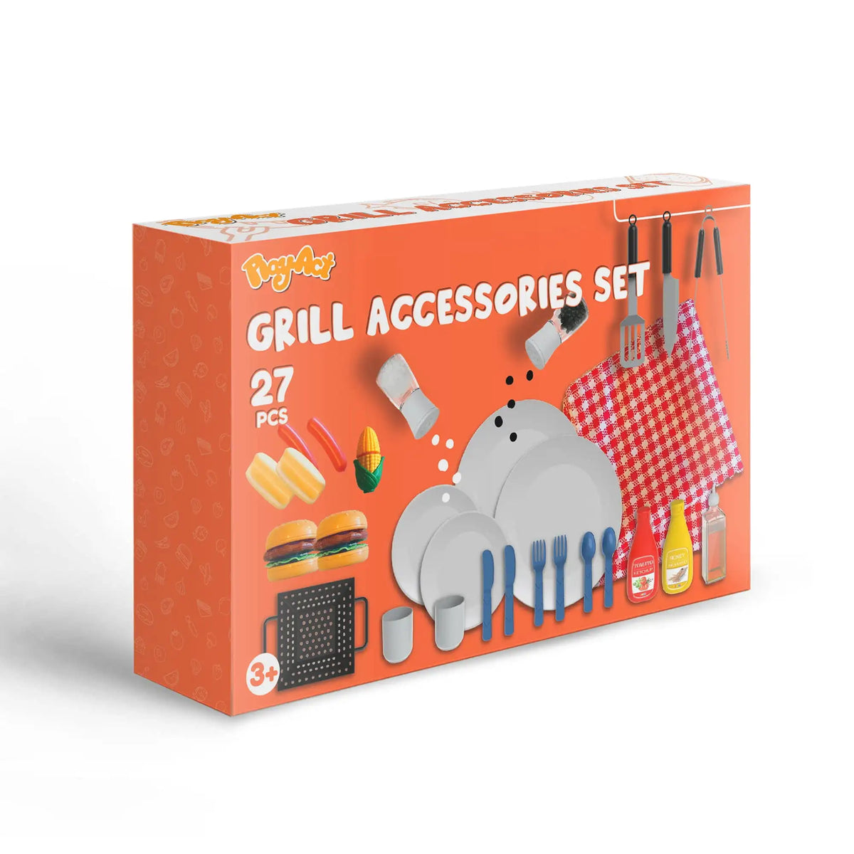 Joyfy Kids Kitchen Playset With BBQ Grill And Pretend Food Sets