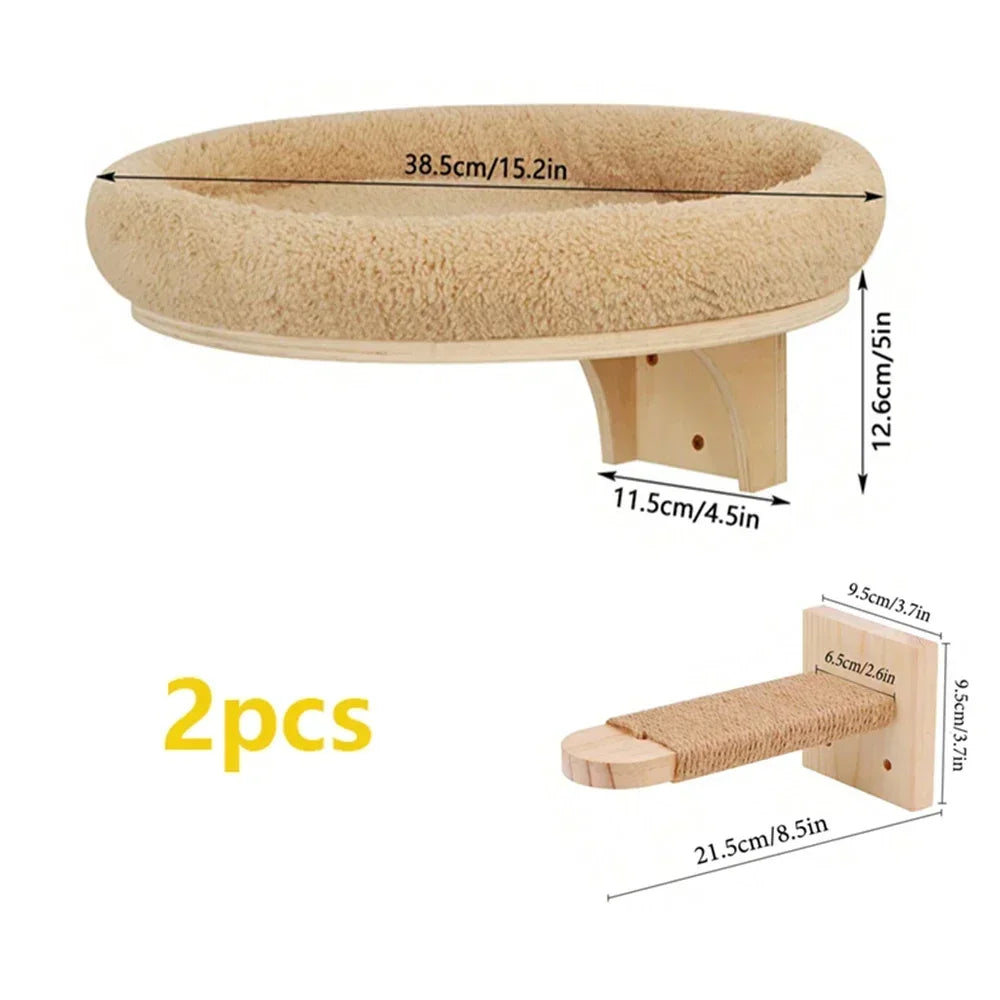 Catails Wall Mounted Cat Hammock Climbing Stairs Scratcher