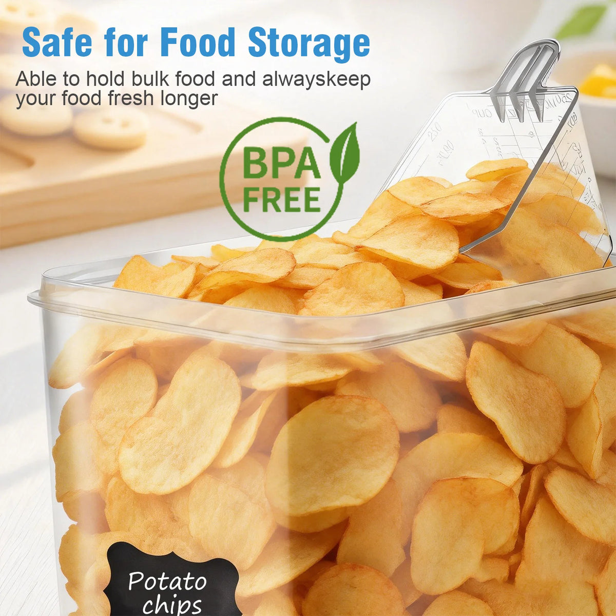 4Pcs Sealed Food Storage Containers with Lids 9.5L/321 oz Airtight Food Dry Cargo Jars Transparent Plastic Organizer for Storing Grains Flour Sugar Rice Pasta Snacks Baking Supplies Coffee Dried Fruits