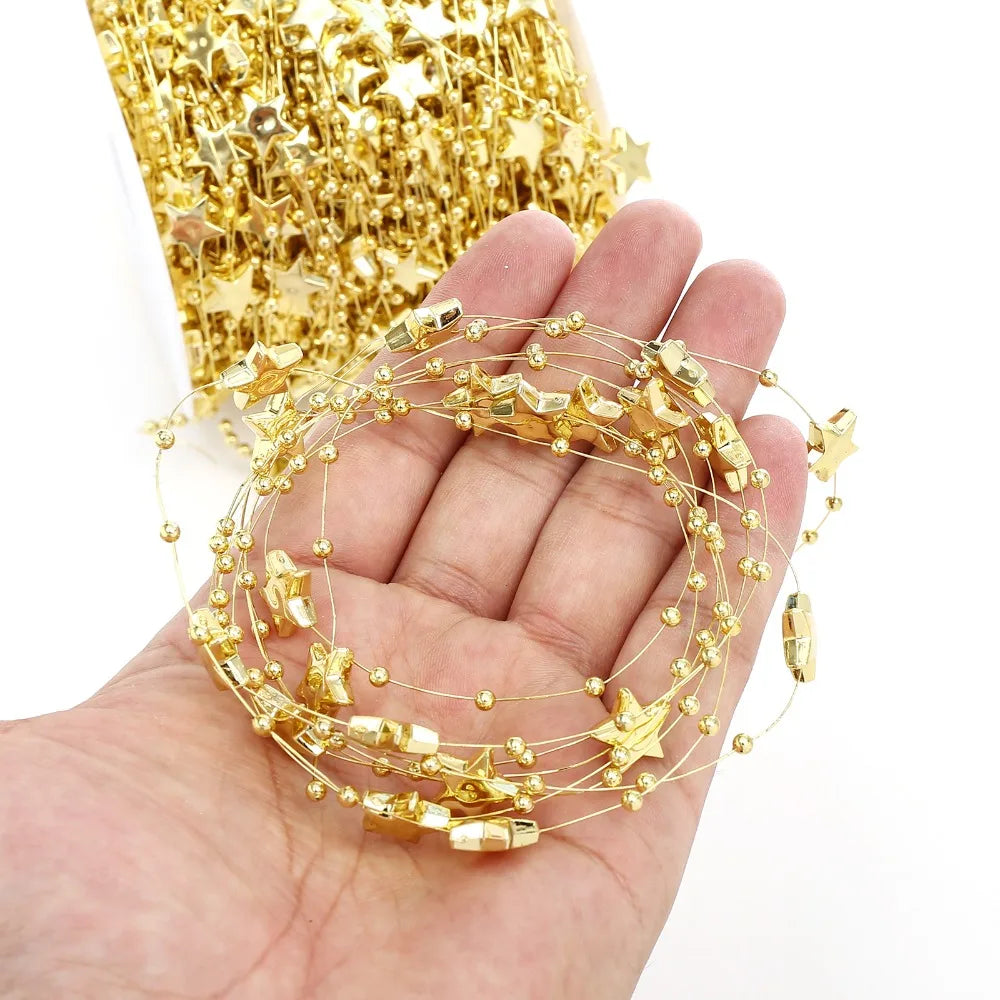 Acrylic Star Bead Chain Garland Decoration For Weddings And Parties