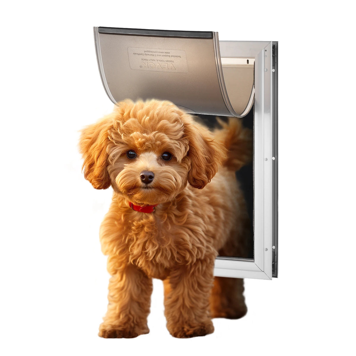 SucceBuy Aluminum Frame Pet Door With Lock And Weatherproof Flap