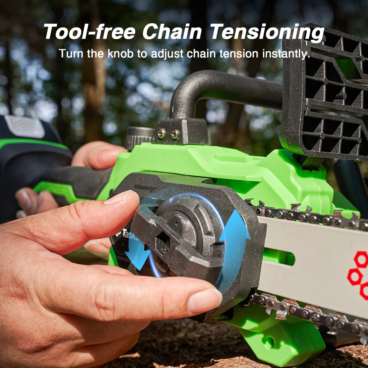 TaskStar Brushless Cordless Chainsaw With Auto Oiler And Safety Lock