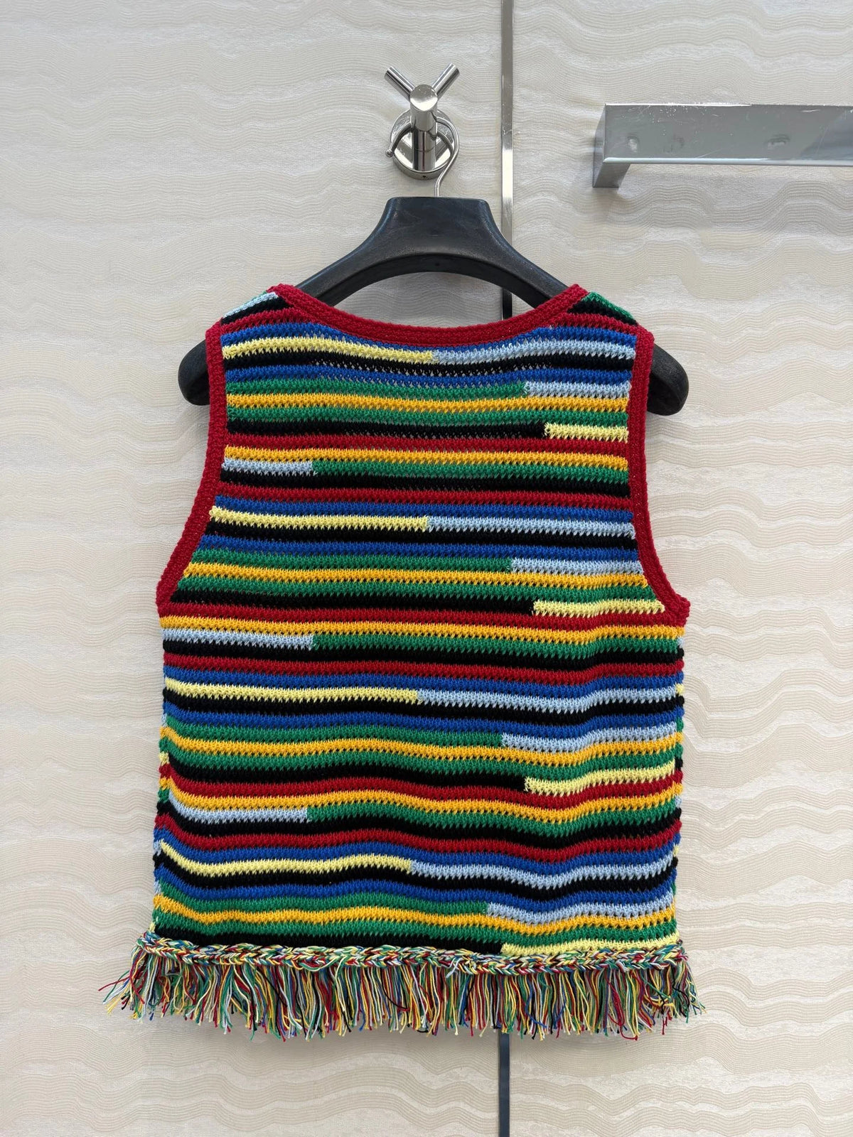 Women's Bohemian Knit Tank Top With Tassel Detail Loose Fit
