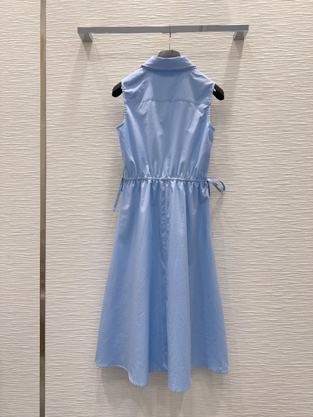 Women's Relaxed Midi Shirt Dress With Bow Waist And Pockets