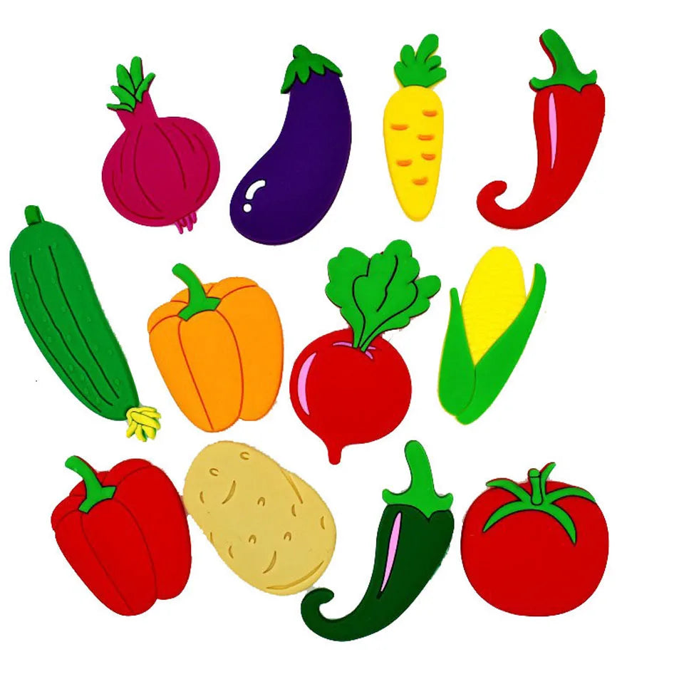 Cartoon Fridge Magnets For Kids Vegetable Fruit Animal Kitchen Decor