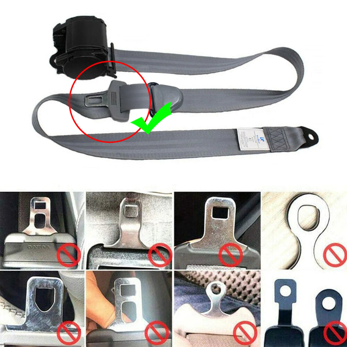 Automatic Three Point Retractable Car Seat Belt Safety Harness Replacement