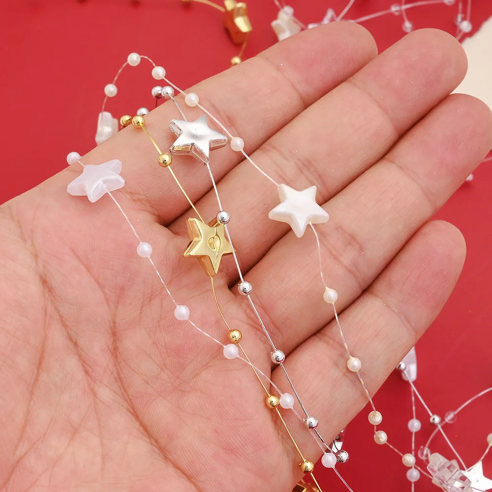 Acrylic Star Bead Chain Garland Decoration For Weddings And Parties