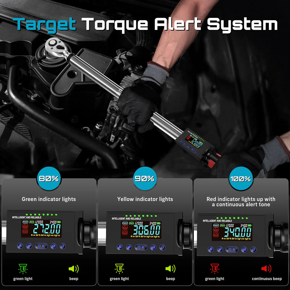 Seesii Digital Torque Wrench With LED Alert And Adjustable Modes