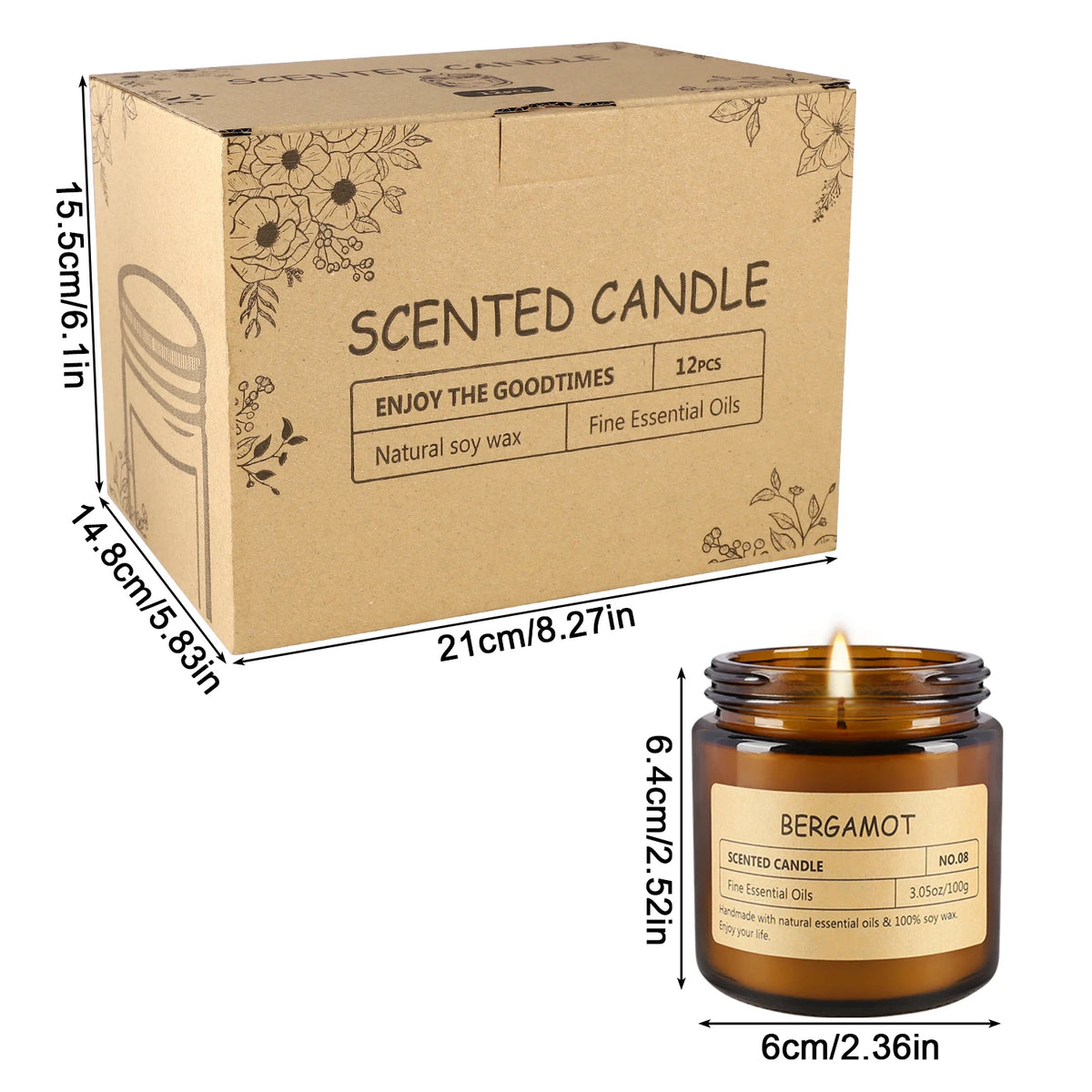Fclayvts Premium Scented Soy Wax Aromatherapy Candle Set