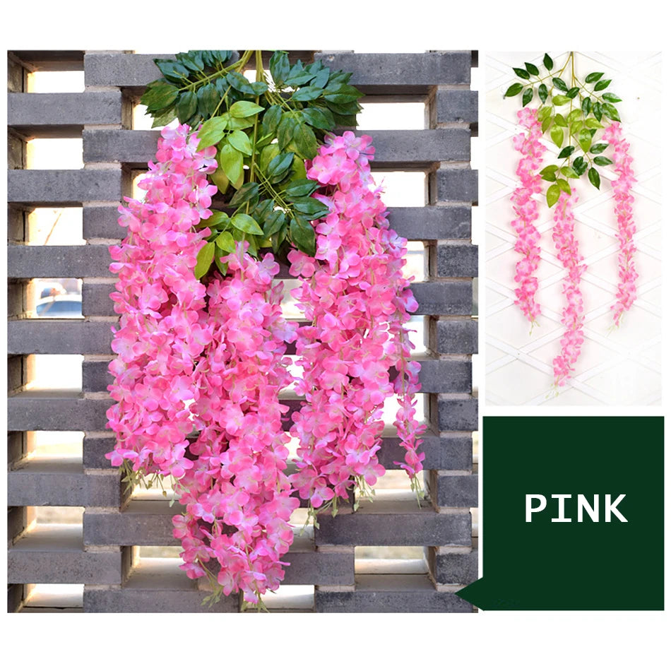 Artificial Wisteria Hanging Flowers Garland for Wedding Home Decor