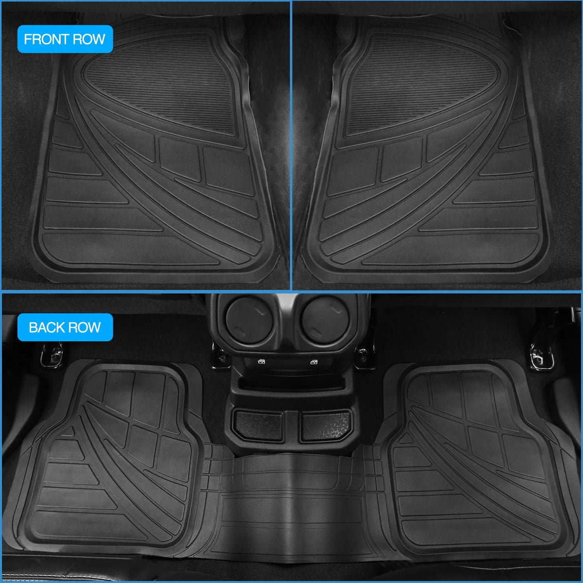 Nilight Universal PVC Floor Mats, All Weather Heavy Duty Protection