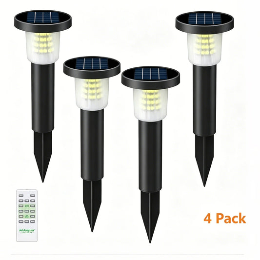 Intelamp 3800mAh 2 Pack Outdoor Solar Pathway Lights Lawn Lights Auto On/Off Landscape Lights For Yard Garden Driveway Walkway