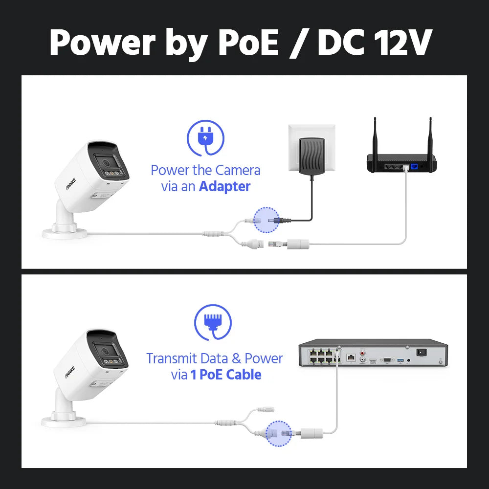 ANNKE C1200 12MP PoE Security Camera H.265+ 2.8MM 134° Wide angle outdoor camera IP67 Audio Color Night Vision cameras for home security