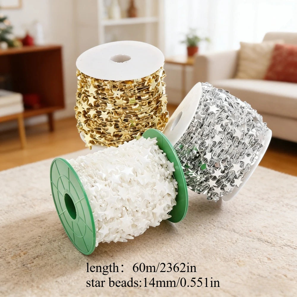 Acrylic Star Bead Chain Garland Decoration For Weddings And Parties