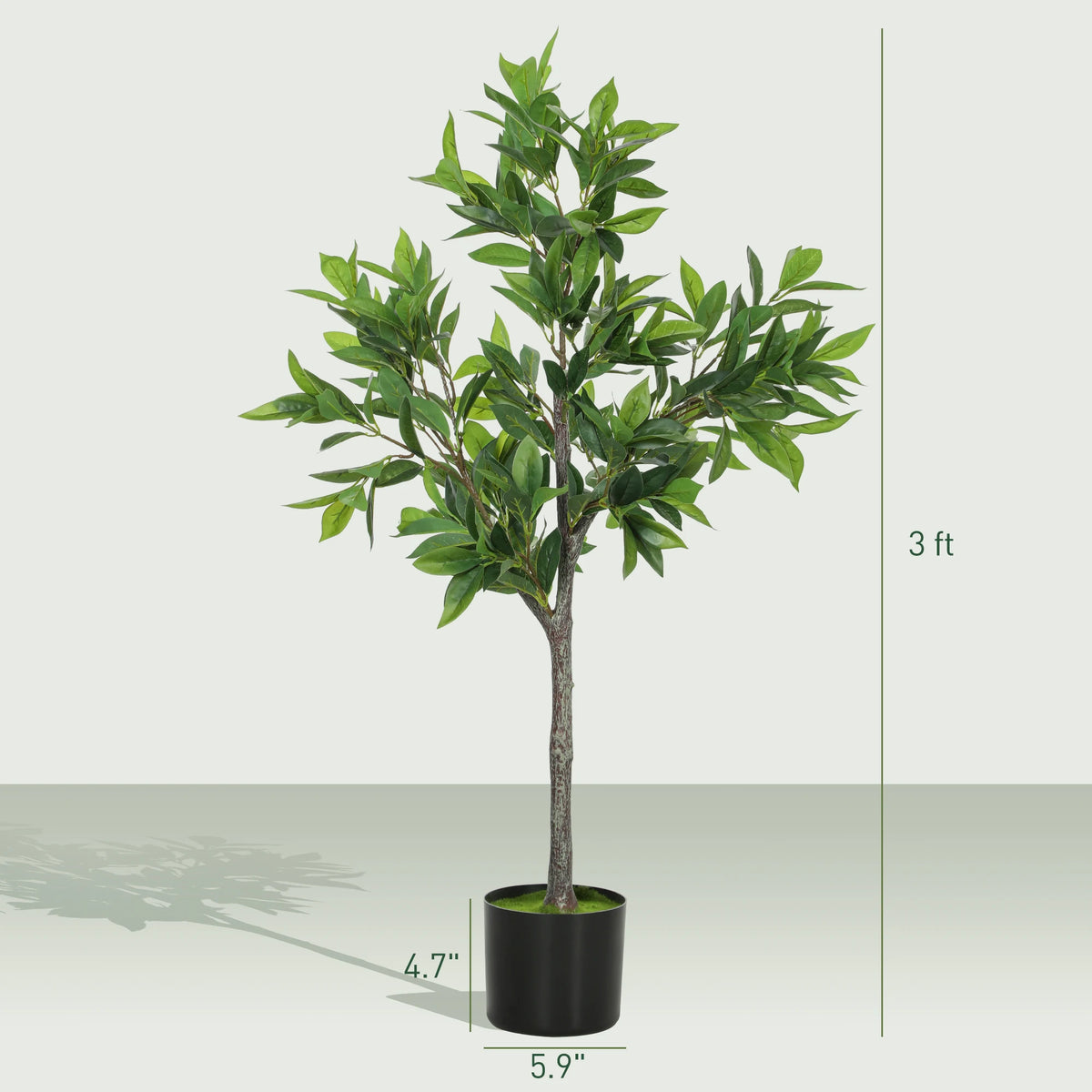 Artificial Laurel Tree With Lifelike Peva Leaves For Home Decor