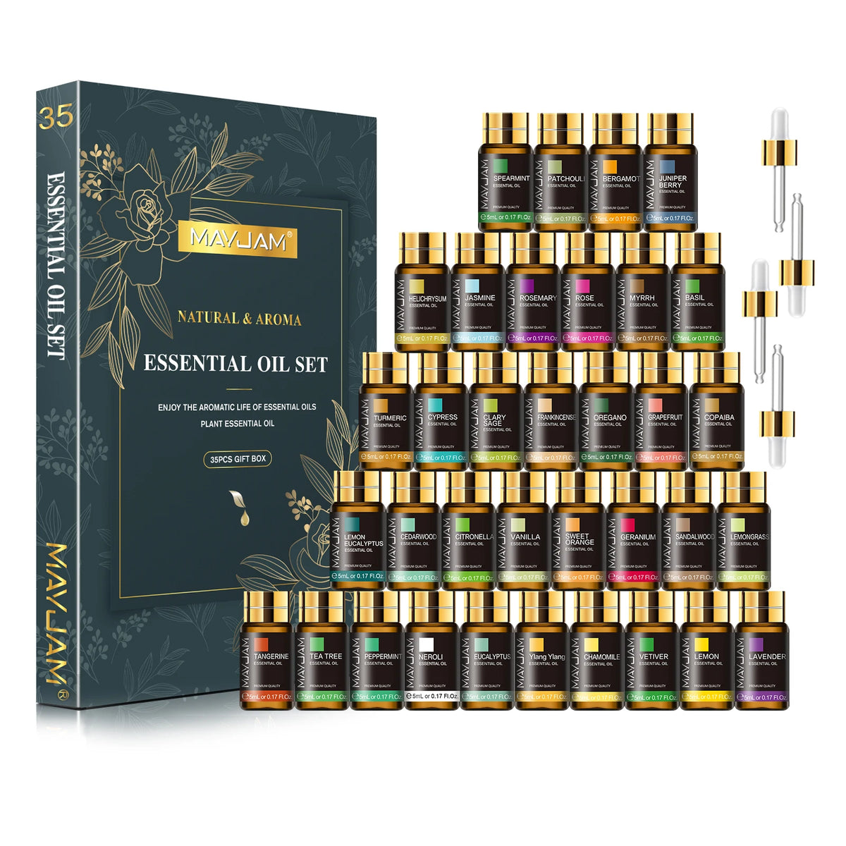 Mayjam 35 Essential Oils Gift Box Set Aromatherapy Kit